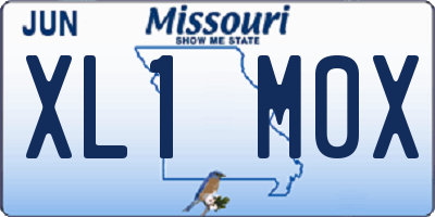 MO license plate XL1M0X