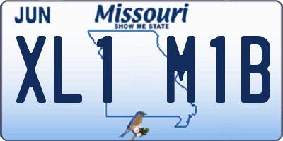 MO license plate XL1M1B