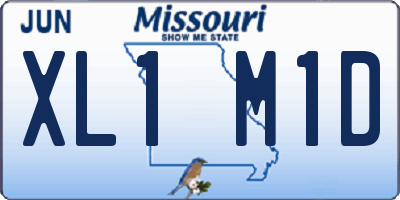 MO license plate XL1M1D