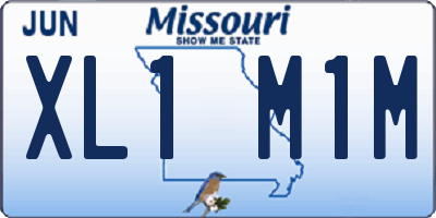 MO license plate XL1M1M