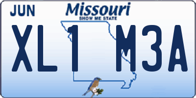 MO license plate XL1M3A