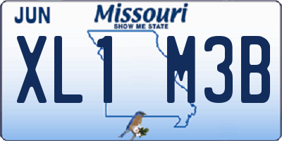 MO license plate XL1M3B