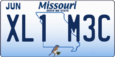 MO license plate XL1M3C