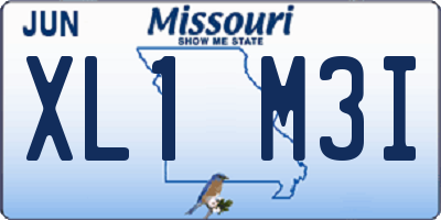 MO license plate XL1M3I