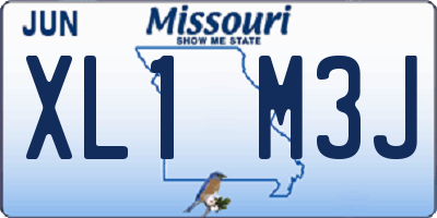 MO license plate XL1M3J
