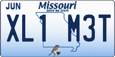 MO license plate XL1M3T