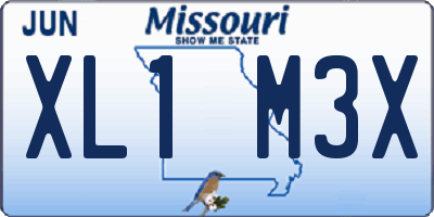MO license plate XL1M3X