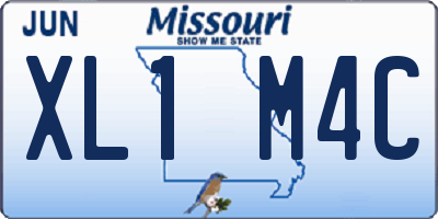 MO license plate XL1M4C