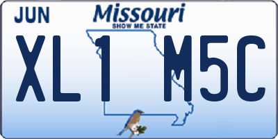 MO license plate XL1M5C