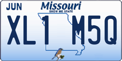 MO license plate XL1M5Q