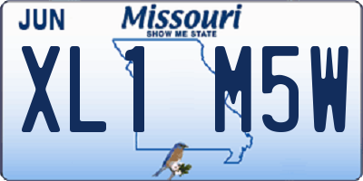 MO license plate XL1M5W