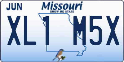 MO license plate XL1M5X