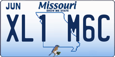 MO license plate XL1M6C