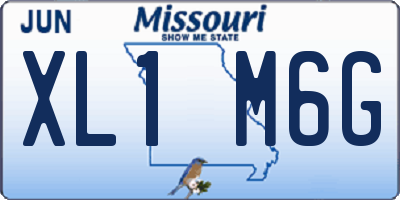 MO license plate XL1M6G