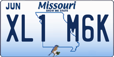 MO license plate XL1M6K