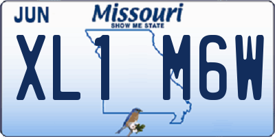 MO license plate XL1M6W