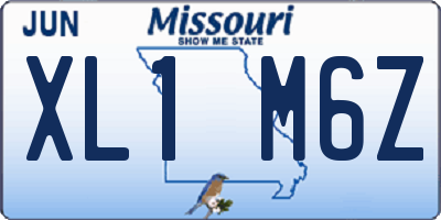 MO license plate XL1M6Z
