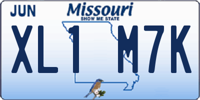MO license plate XL1M7K