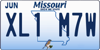 MO license plate XL1M7W
