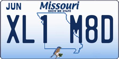 MO license plate XL1M8D