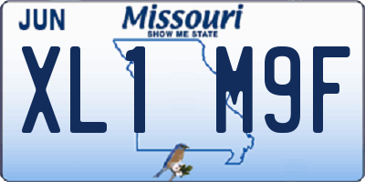 MO license plate XL1M9F