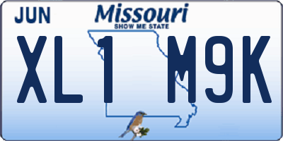 MO license plate XL1M9K