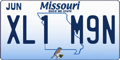MO license plate XL1M9N