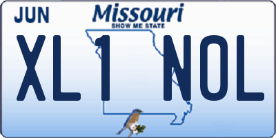 MO license plate XL1N0L