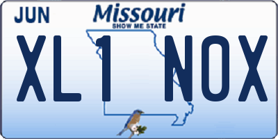 MO license plate XL1N0X