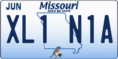 MO license plate XL1N1A