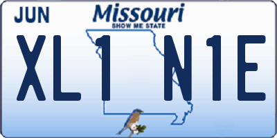 MO license plate XL1N1E