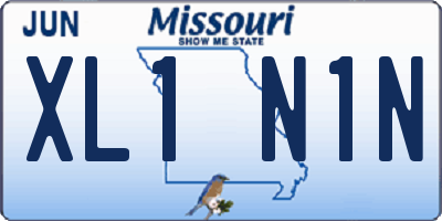 MO license plate XL1N1N
