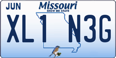 MO license plate XL1N3G