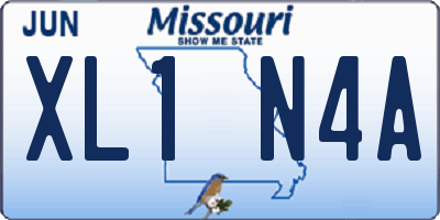 MO license plate XL1N4A