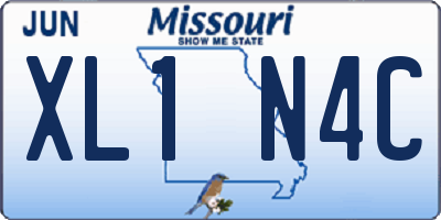 MO license plate XL1N4C