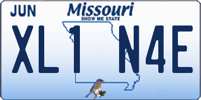 MO license plate XL1N4E