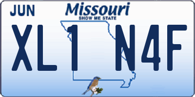 MO license plate XL1N4F