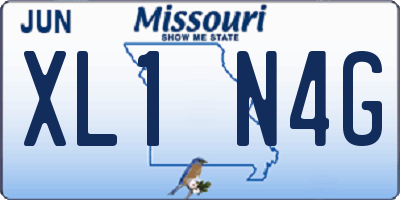 MO license plate XL1N4G