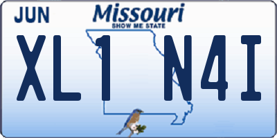 MO license plate XL1N4I