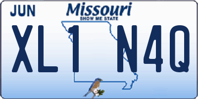MO license plate XL1N4Q