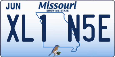 MO license plate XL1N5E