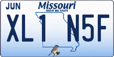 MO license plate XL1N5F