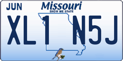MO license plate XL1N5J