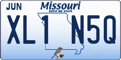 MO license plate XL1N5Q