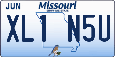 MO license plate XL1N5U
