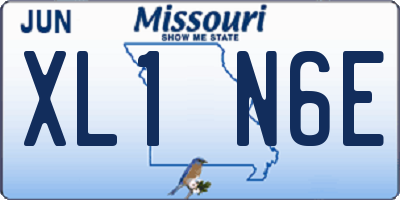 MO license plate XL1N6E