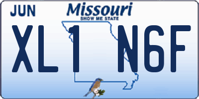 MO license plate XL1N6F