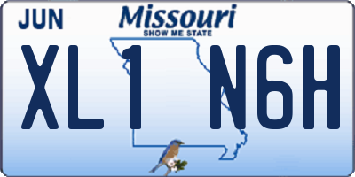 MO license plate XL1N6H
