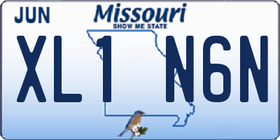 MO license plate XL1N6N