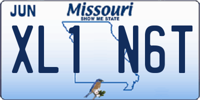 MO license plate XL1N6T